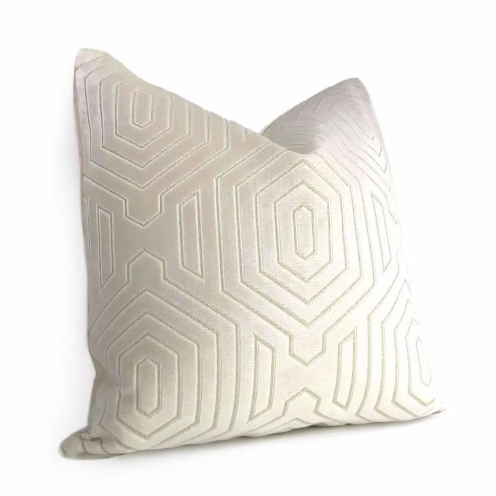 Robert Allen Beacon Hill Primo Cream Contoured Velvet Pillow Cover