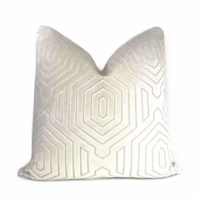 Robert Allen Beacon Hill Primo Cream Contoured Velvet Pillow Cover