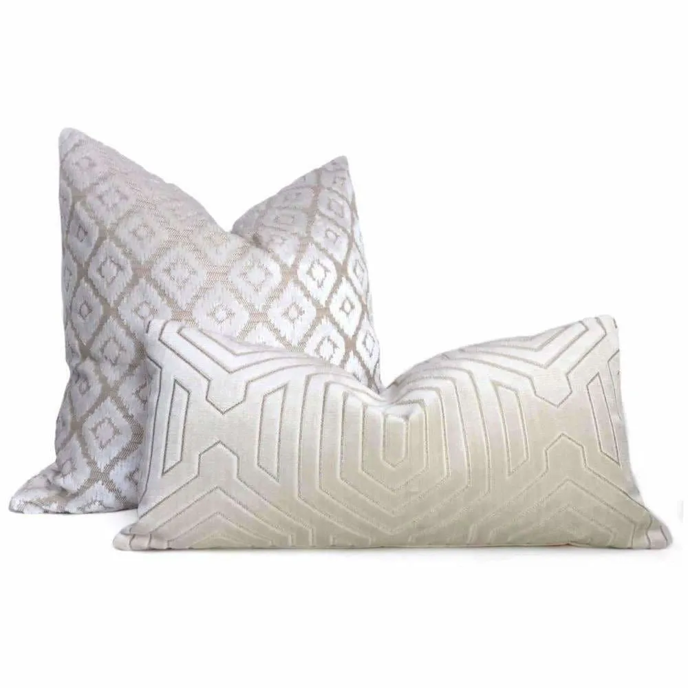 Robert Allen Beacon Hill Primo Cream Contoured Velvet Pillow Cover