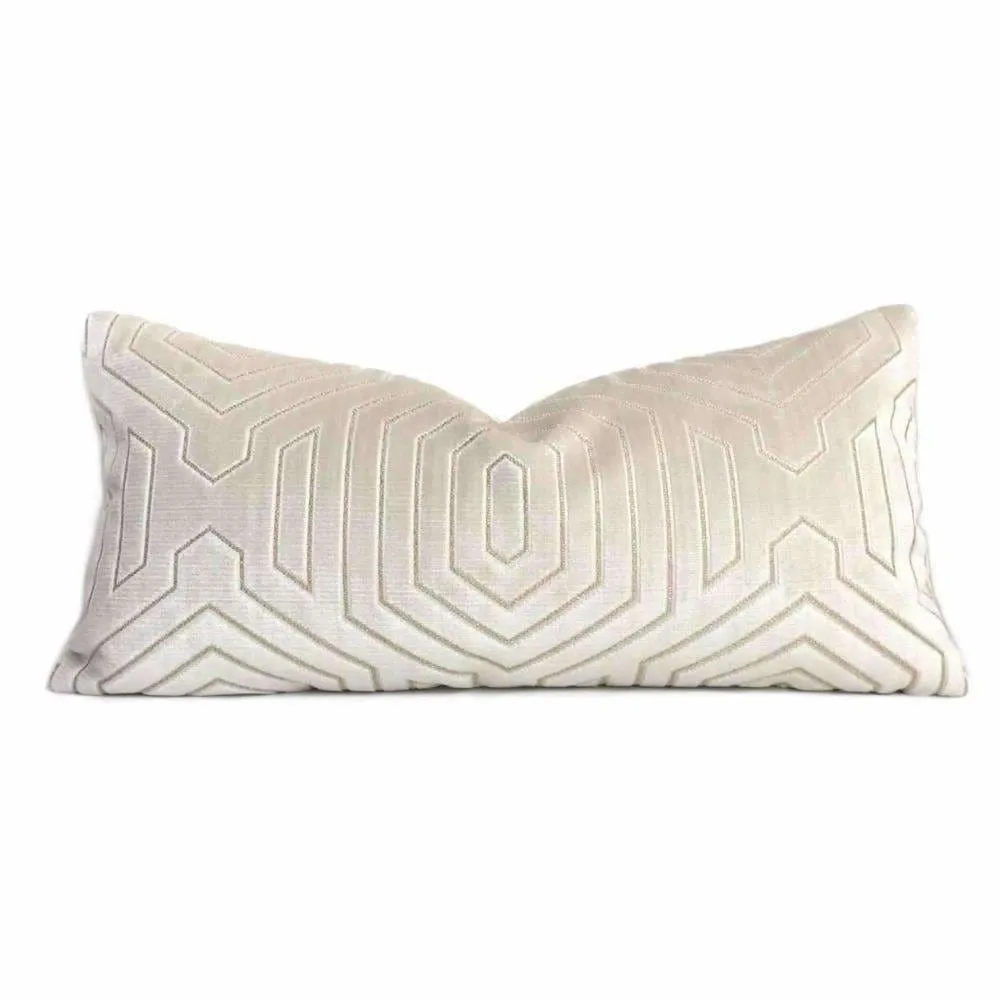 Robert Allen Beacon Hill Primo Cream Contoured Velvet Pillow Cover