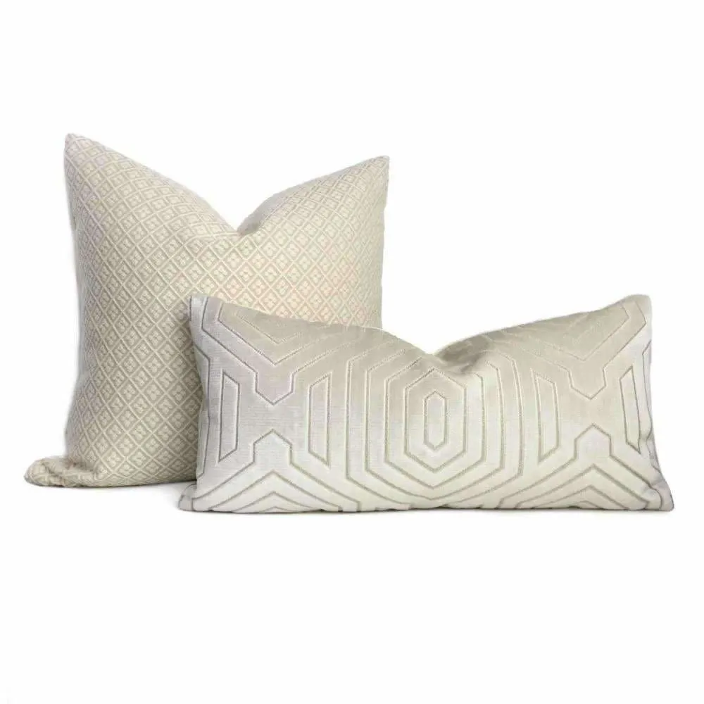 Robert Allen Beacon Hill Primo Cream Contoured Velvet Pillow Cover