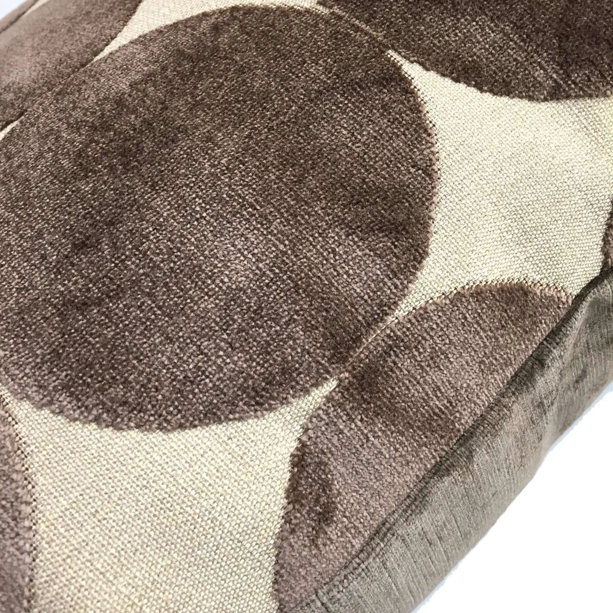 Robert Allen Plush Dotscape Velvet Dots Circles Major Brown Beige Pillow Cover