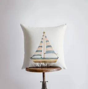 Sail Boat | Watercolor | Throw Pillow | Home Decor | Coastal Decor |Nautical | Ocean | Gift for Her | Accent Pillow Cover | Beach | Sea