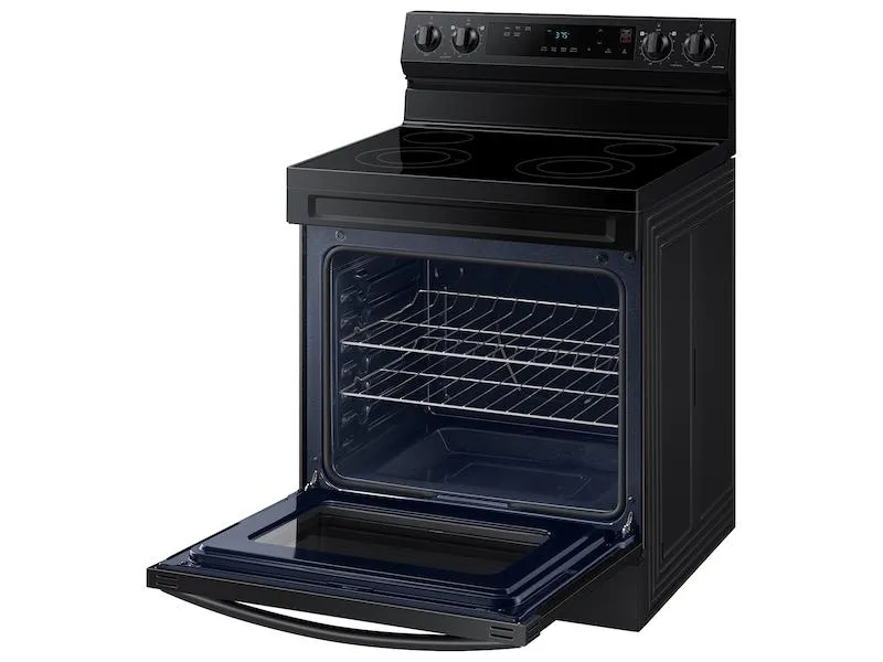 Samsung NE63A6111SB 6.3 cu. ft. Smart Freestanding Electric Range with Steam Clean in Black