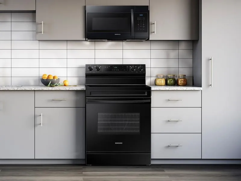 Samsung NE63A6111SB 6.3 cu. ft. Smart Freestanding Electric Range with Steam Clean in Black