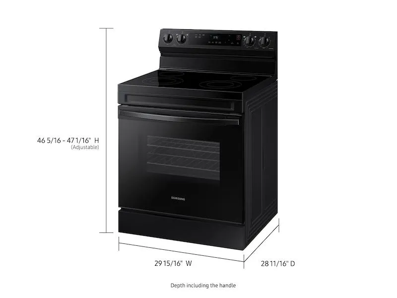 Samsung NE63A6111SB 6.3 cu. ft. Smart Freestanding Electric Range with Steam Clean in Black