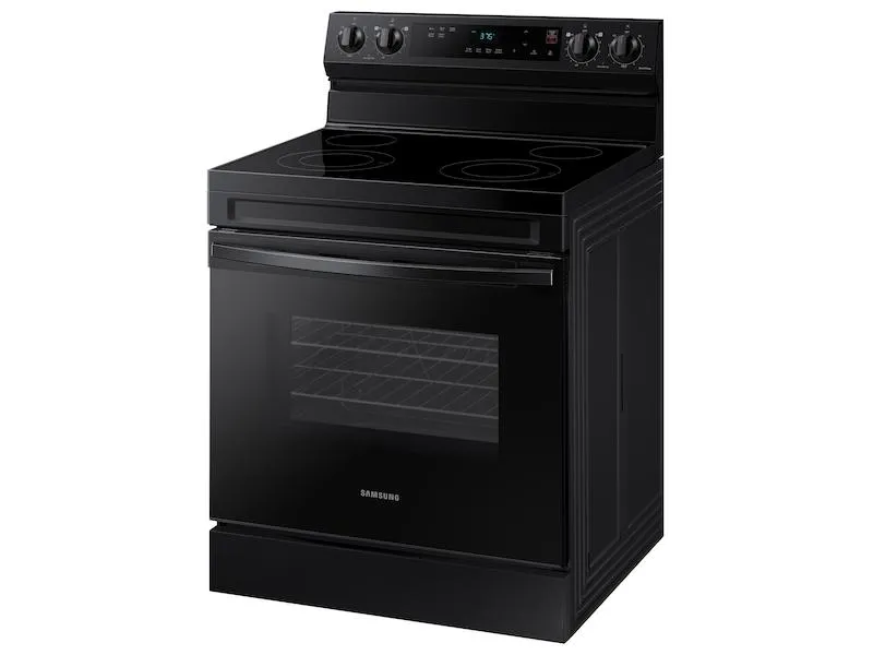 Samsung NE63A6111SB 6.3 cu. ft. Smart Freestanding Electric Range with Steam Clean in Black