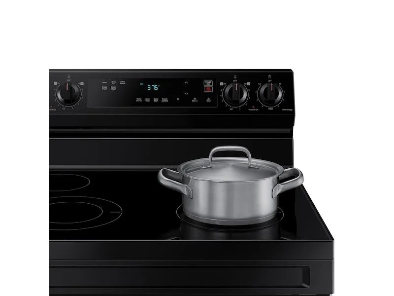 Samsung NE63A6111SB 6.3 cu. ft. Smart Freestanding Electric Range with Steam Clean in Black