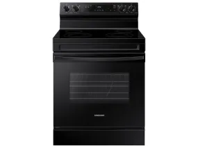 Samsung NE63A6111SB 6.3 cu. ft. Smart Freestanding Electric Range with Steam Clean in Black