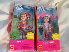 Set 2 NEW NIB KELLY CLUB Mini DOLL  JESTER JENNY GOLFER LIANA 1999 Mattel Toy