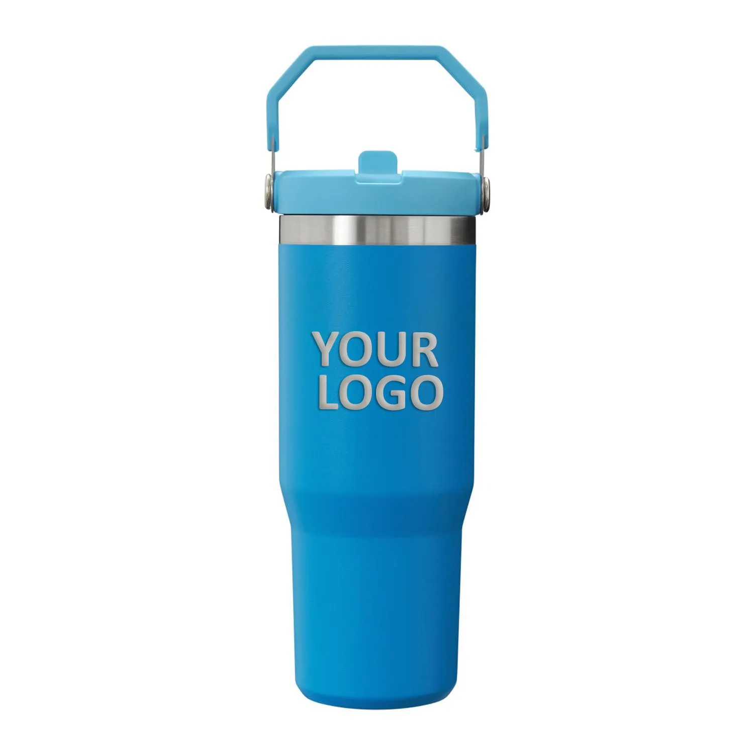 Stanley IceFlow Flip Straw 30oz Custom Tumblers, Azure