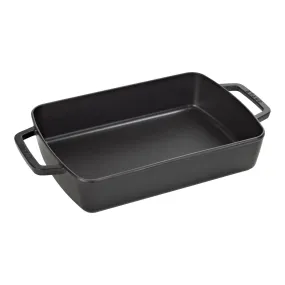 Staub Baker Large Roasting Pan 15 x 9.8-in, Black