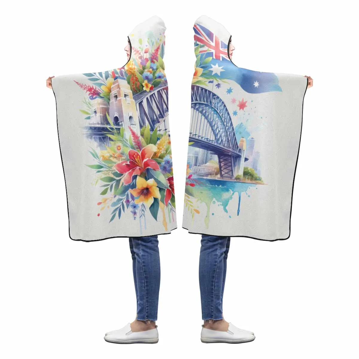 Sydney Harbour Bridge Awd1314  Hooded Blanket 60"x50"