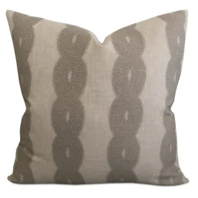 Taupe Geometric Lace Throw Pillow Cover 24x24