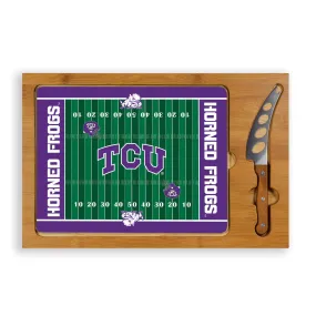 TCU Horned Frogs - Icon Glass Top Cutting Board & Knife Set