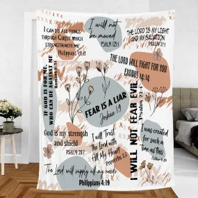 Teesdily | Jesus Christian Blanket, Fear Is A Liar Lightweight And Premium Fleece Blanket, Jesus Lovers Gifts, Blanket For Family Adults Kids