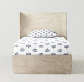 The Baby Atelier 100% Organic Fitted Queen Sheet Lotus Print