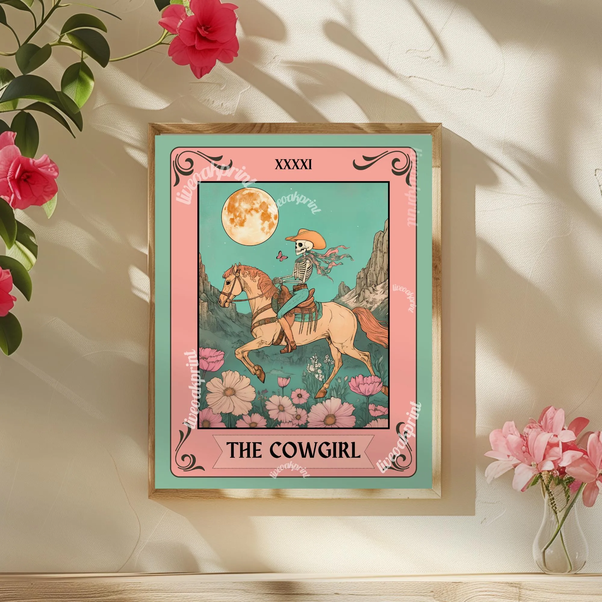 The Cowgirl Tarot Print - Western Wall Art - Western Gifts - Cowgirl Gift - Cowgirl Decor - Retro Cowgirl Print- Southern Wall Decor