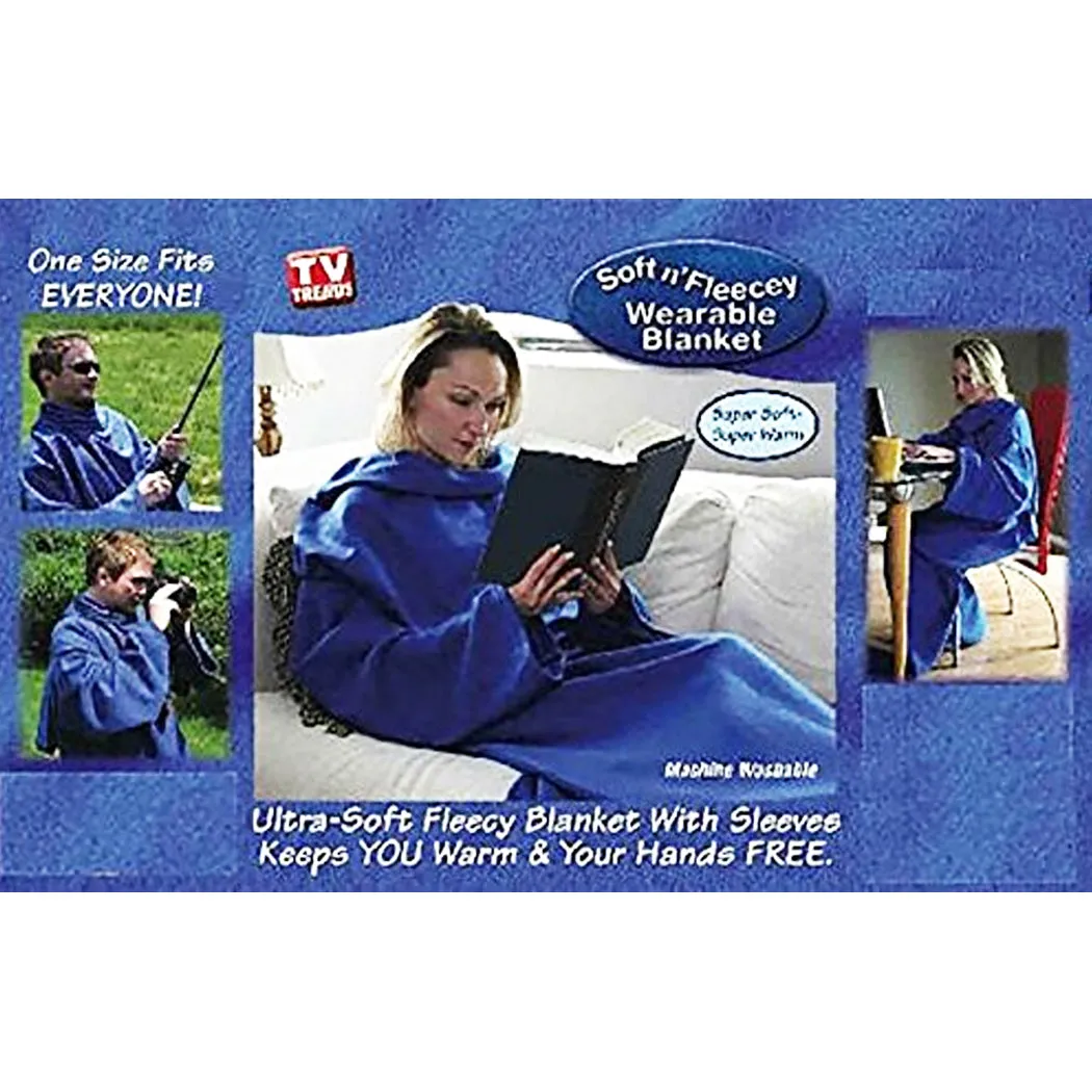 The Cozy Blanket with Sleeves - Blue