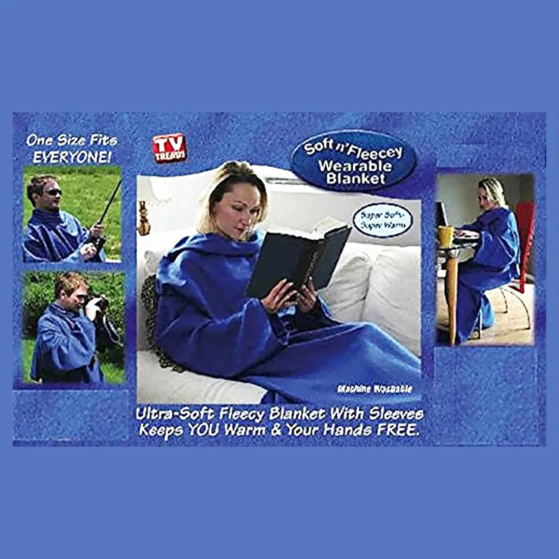 The Cozy Blanket with Sleeves - Blue