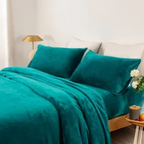 thermal microplush sheet set king single teal