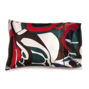 Throw Pillow and Cover. Red, White, Green and Brown. Made in the USA.