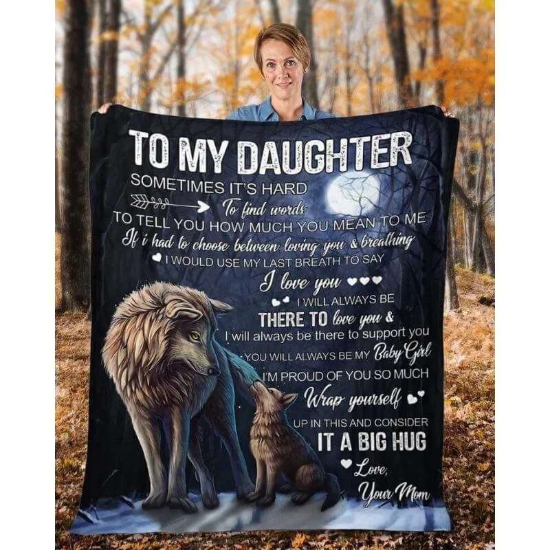 To My Daughter - From Mom - Wolfblanket - A323 - Premium Blanket