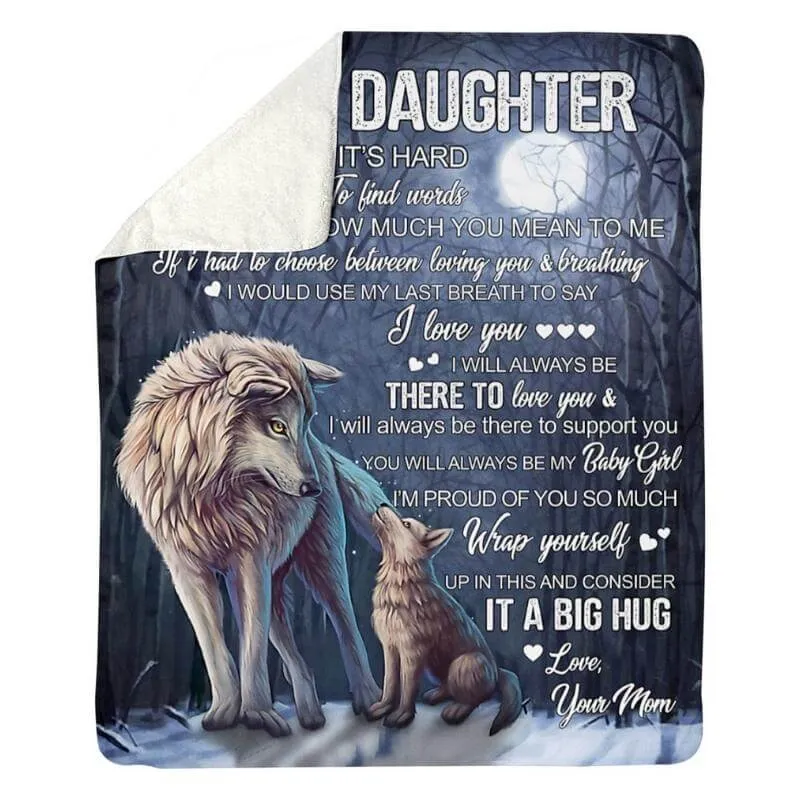 To My Daughter - From Mom - Wolfblanket - A323 - Premium Blanket