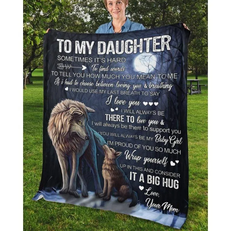 To My Daughter - From Mom - Wolfblanket - A323 - Premium Blanket