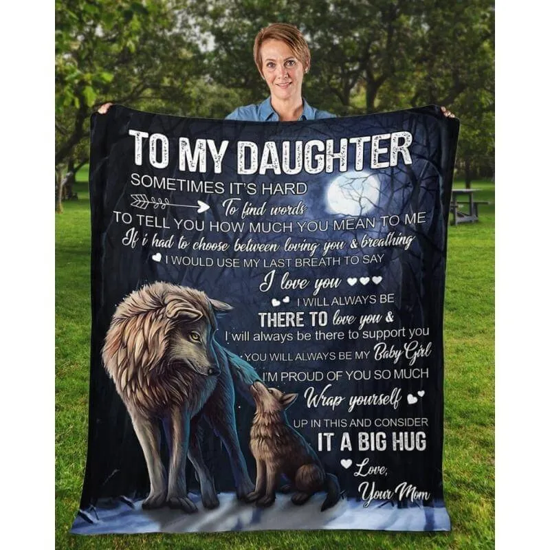 To My Daughter - From Mom - Wolfblanket - A323 - Premium Blanket