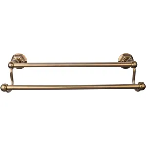 Top Knobs ED7GBZB Edwardian Bath Towel Bar 18 Inch Double - Hex Backplate German Bronze