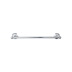 Top Knobs ED8PCB Edwardian Bath Towel Bar 24 Inch Single - Hex Backplate Polished Chrome