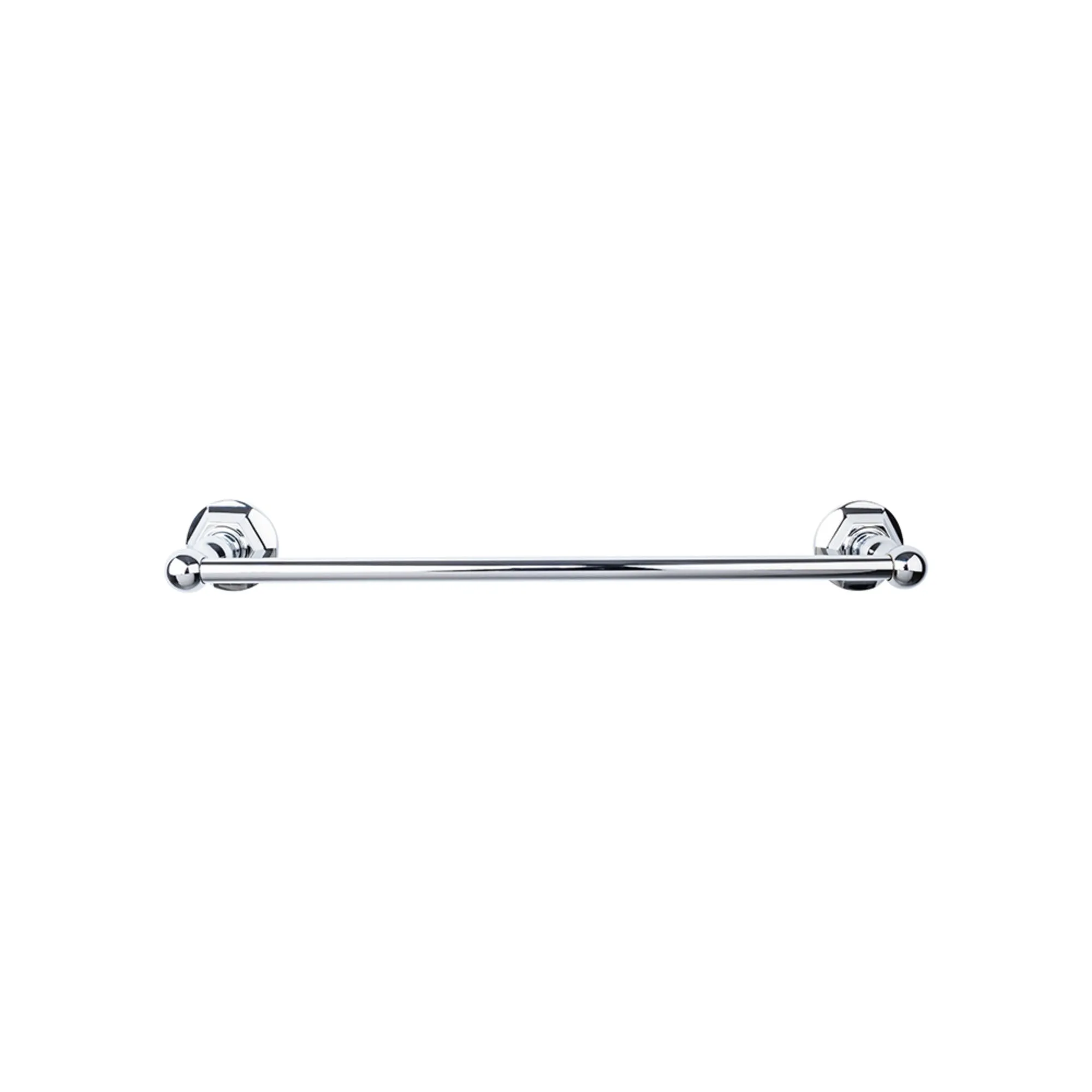 Top Knobs ED8PCB Edwardian Bath Towel Bar 24 Inch Single - Hex Backplate Polished Chrome