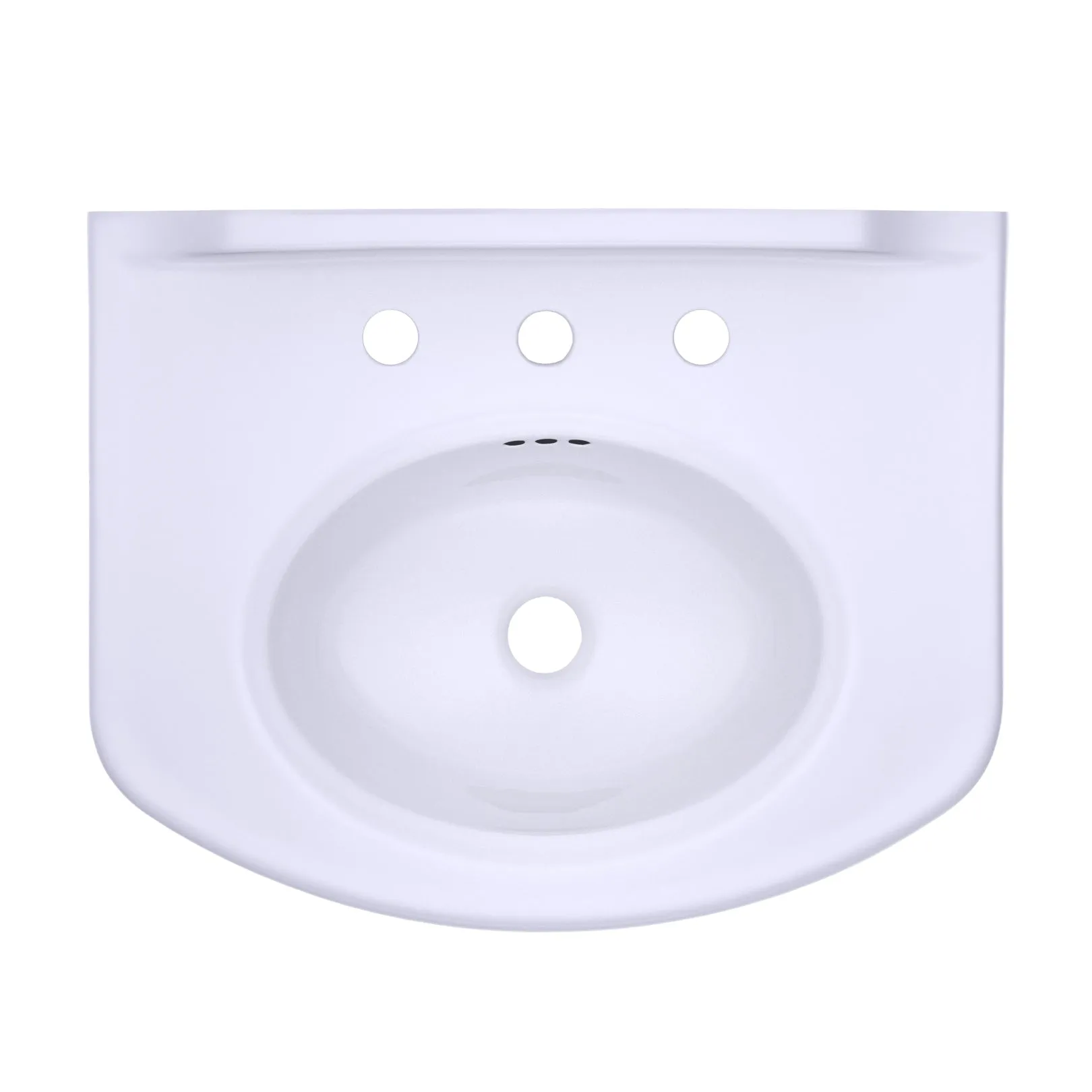 TOTO LPT642.8#01 Dartmouth Rectangular Pedestal Bathroom Sink with Arched Front for 8" Center Faucets, Cotton White