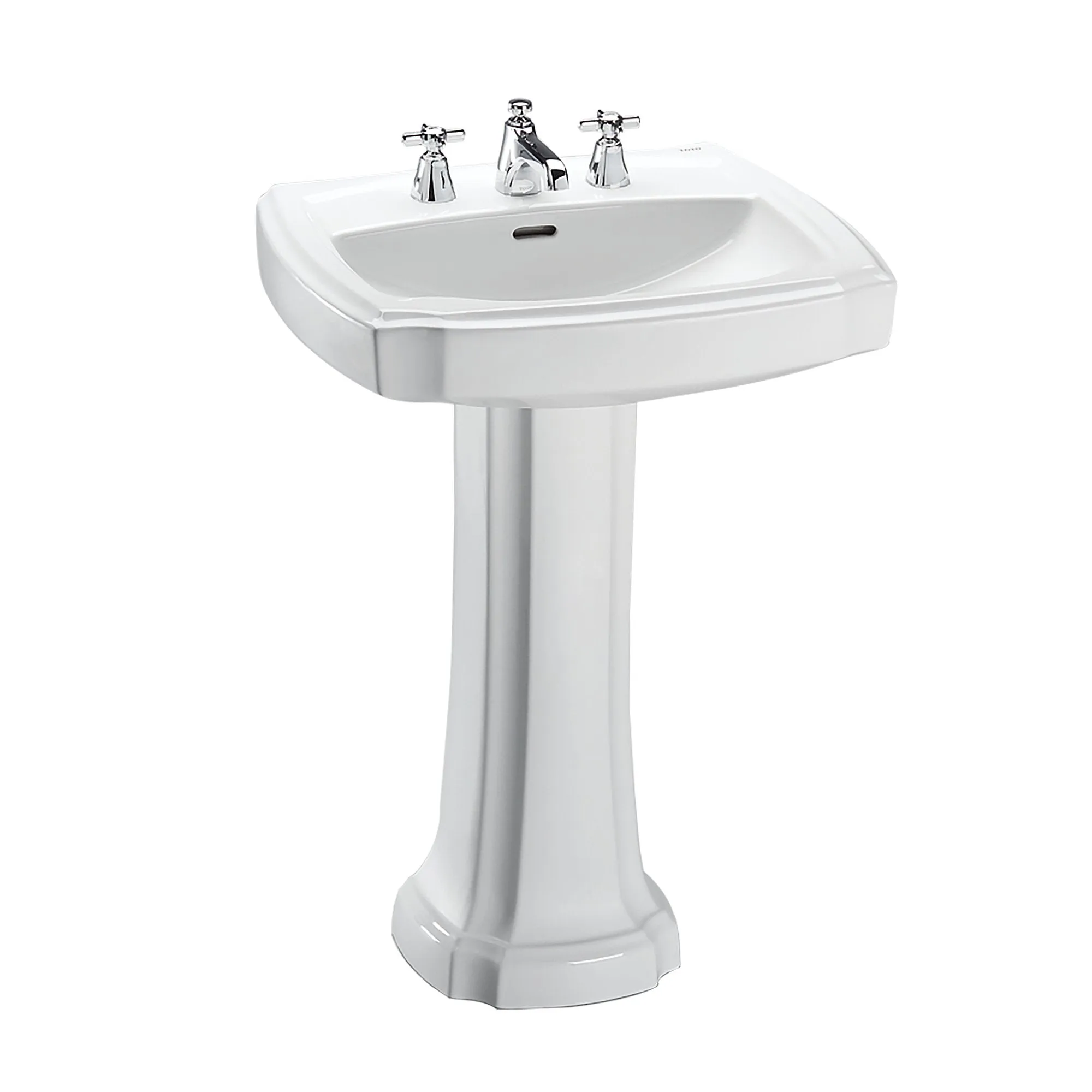 TOTO LPT970.8#01 Guinevere Pedestal Bathroom Sink for 8" Center Faucets, Cotton White