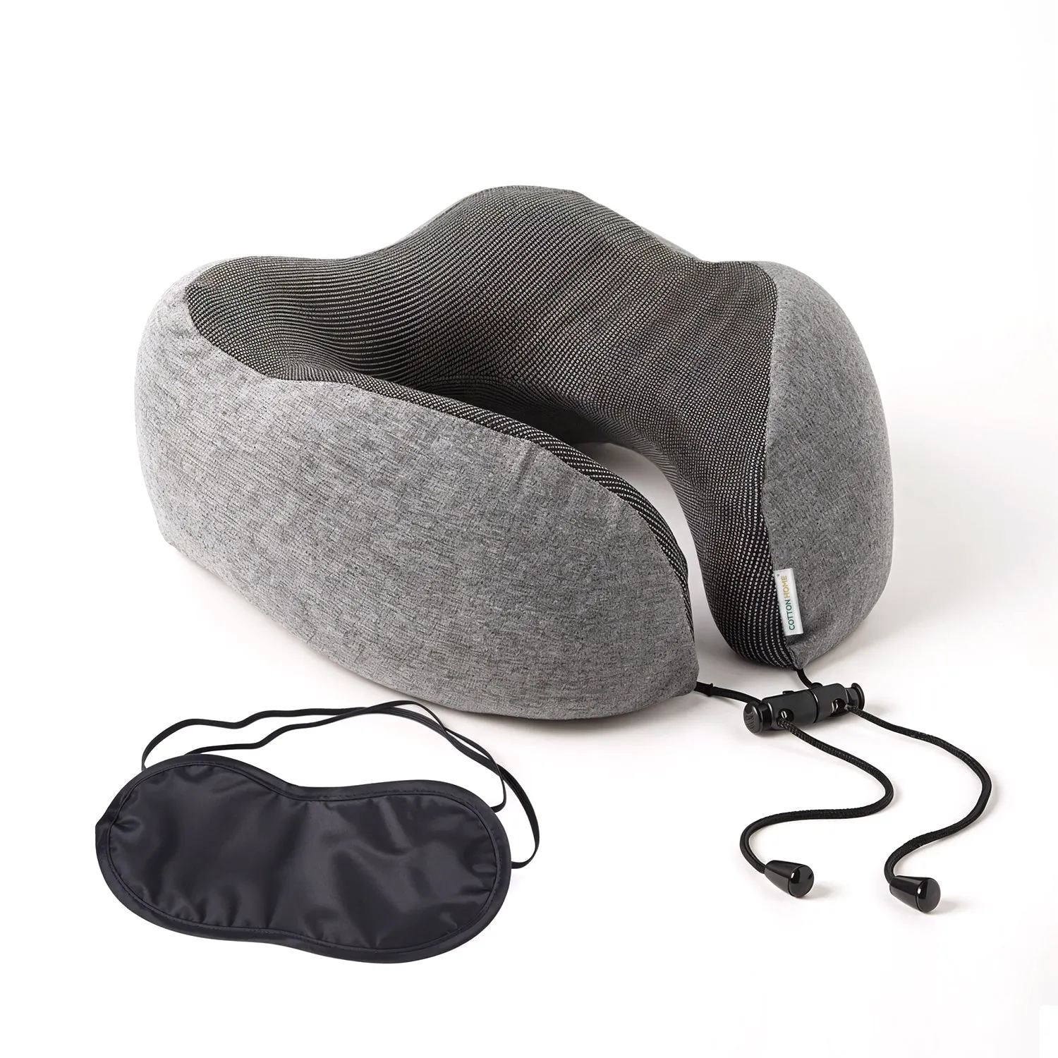 Travel Pillow Memory Foam Grey