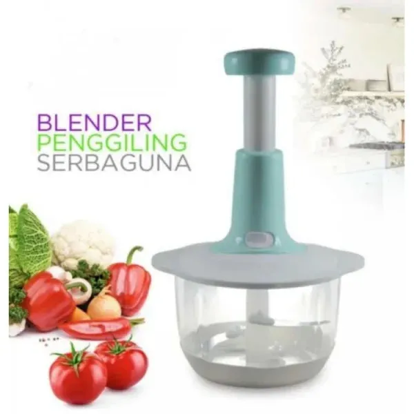 Versatile Manual Push Chopper with Beater & Interchangeable Plates (Grater, Shredder, Slicer) - Premium Quality (Random Color)