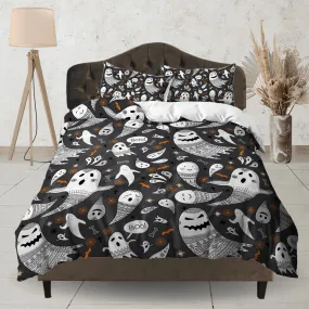 Voo doo ghost halloween bedding & pillowcase, duvet cover, dorm bedding, halloween decor goth bedding, halloween gift, toddler bedding