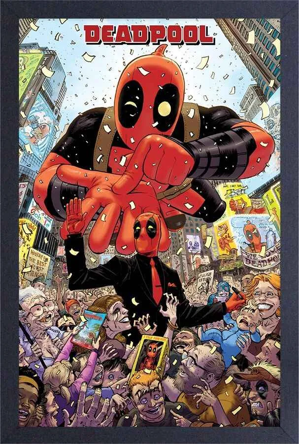 Wall Art Marvel Deadpool The Celebrity 12" x 18" Framed Poster Print