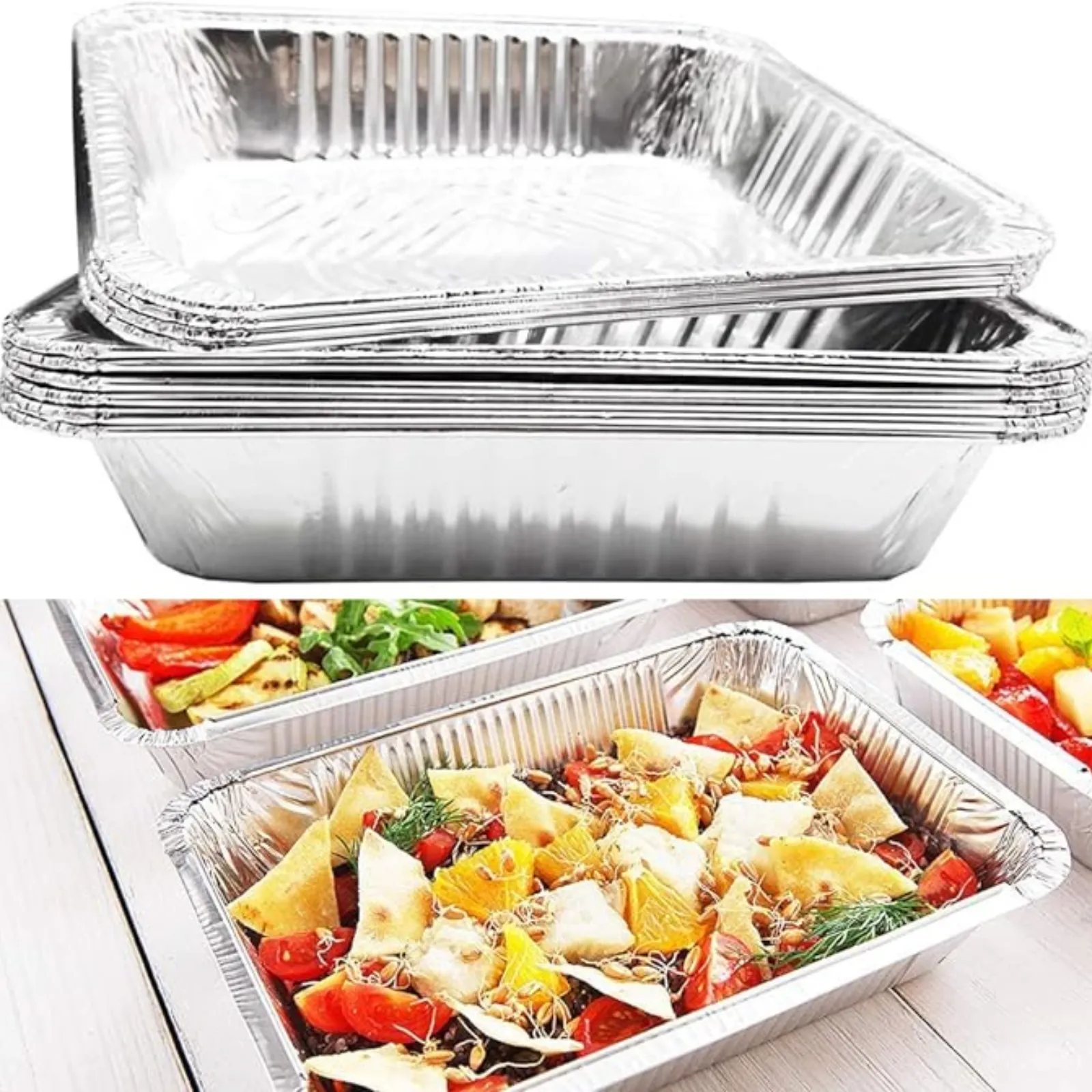 *WHOLESALE* Disposable Heavy Weight 9×13 Half Size Aluminum Pans | 100 ct.