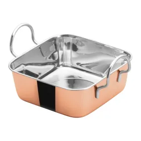 Winco DDSB-202C Mini Roasting Pan, 5-3/16"Sq, Copper Plated