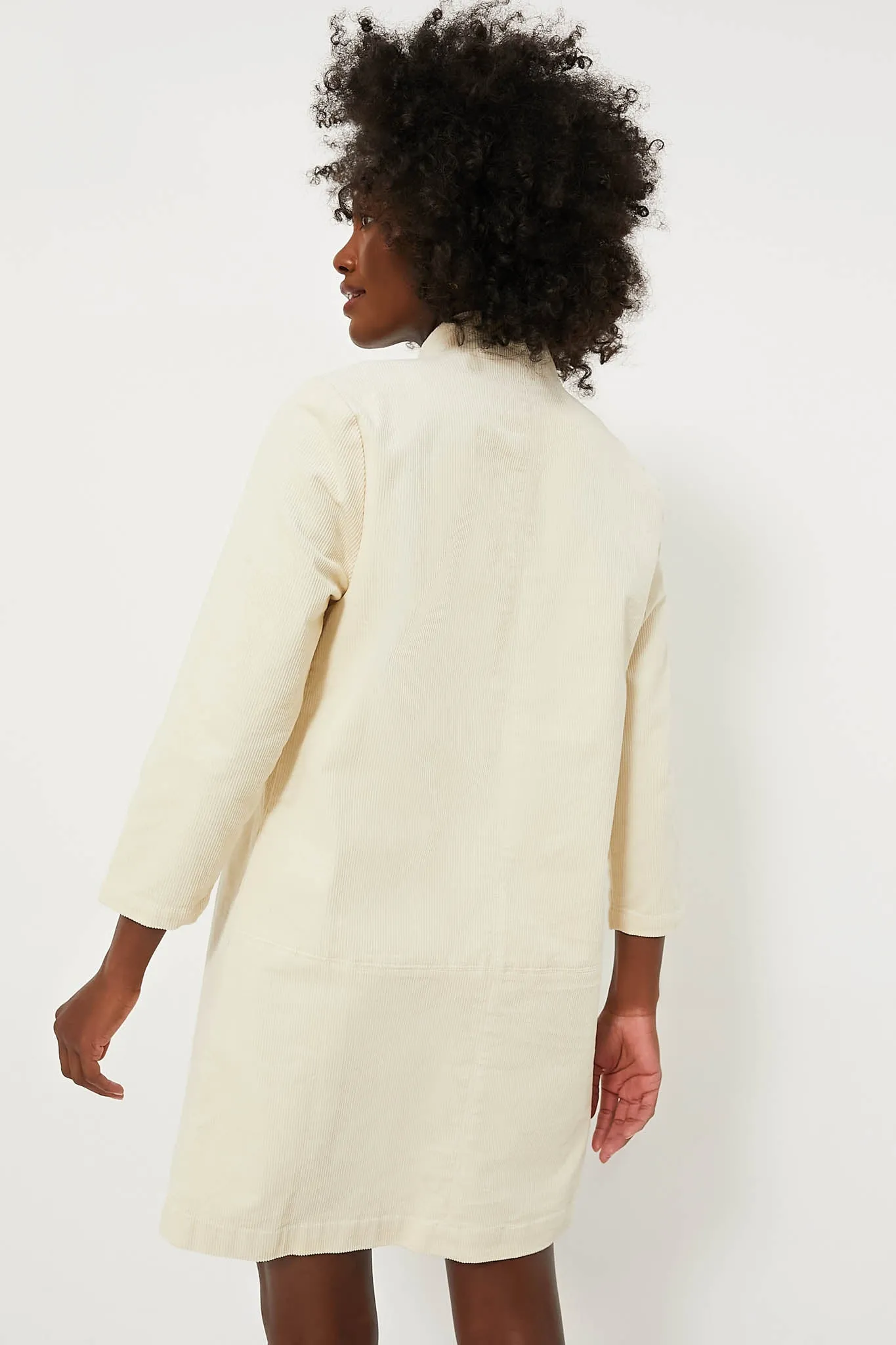 Winter White Corduroy Clifton Dress